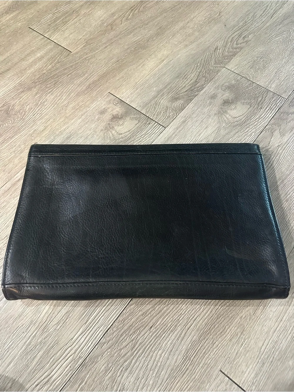 Vtg Joseph Daniel Black Distressed Leather Briefcase Messenger Portfolio Bag